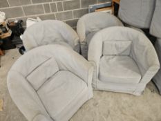 4 x Ikea Light Grey Tub Chairs - No Reserve