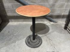 NO RESERVE Black Steel Base Wooden Top High Table