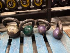 Kettlebells x4- Includes 1 x16kg 1x 10kg 2 x 6kg