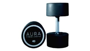 Pair Of 40kg PU Aura Commercial Dumbbells, New, Unused, No Reserve