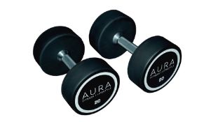 Pair Of 20kg PU Aura Commercial Dumbbells, New, Unused, No Reserve