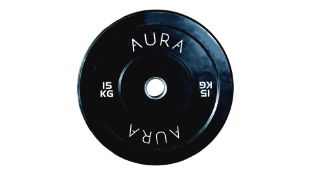 Pair Of 15kg Black Aura Rubber Bumper Plates, New, Unused, No Reserve