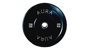 Pair Of 20kg Black Aura Rubber Bumper Plates, New, Unused, No Reserve