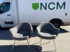 2 x Grey Tub Chairs - No Reserve