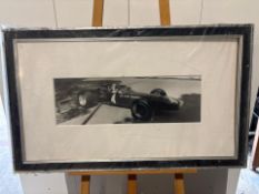 Race Car Black And White Artwork Framed