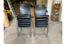 6 Leather Looking Conference Chairs - No Reserve