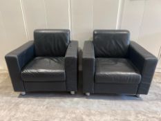 2 Faux Leather Arm Chairs - No Reserve