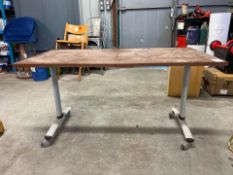 Dark Wooden Table On Wheels - No Reserve