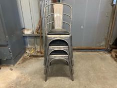 3 Metal & Leather Bar Stools - No Reserve