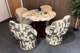 Set of 4 Print Tub Chairs - No Reserve