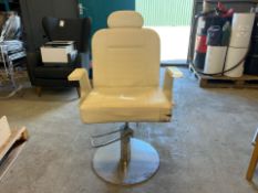 White Leather Barber Chair - No Reserve