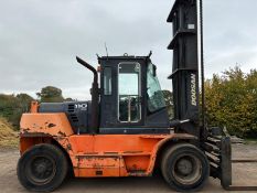 2012 Doosan 11 Tonne Diesel Forklift, 5.8m Lift, 7566 Hours, Side Shift & Fork Positioner