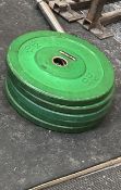 Two 10KG Bumper Plates (Green)