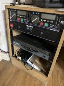 Numark CD System, Head Mic's And Ekho Amp Mounted in Cabinet