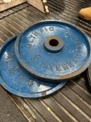 Two 20KG Olympic International Steel Plates (Blue)
