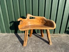 Indian Teak Seat - NEXT BID MEETS RESERVE