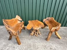 Indian Teak Table & Bench Set