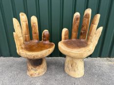 Indian Teak Pair Of Hands