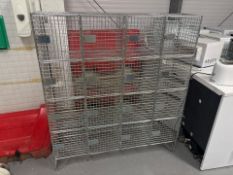Nest Of 16 Wire Mesh Lockers