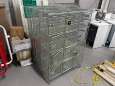 3 Nests of 12 Wire Mesh Lockers