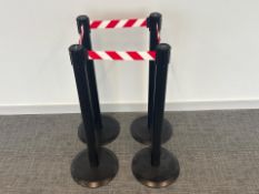 4 Black Steel Extendable Barrier