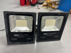 Pair Of EW 100W IP65 EW SiteTemps Floodlights