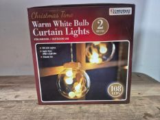 Warm white bulb curtain Lights