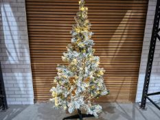 7ft Pre Lit Snowflocked Christmas Tree