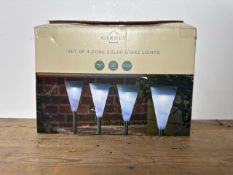 Set of 4 Solar Cone Stake Lights