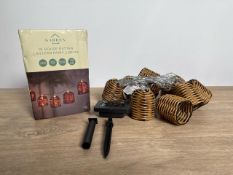 10 Solar Rattan Lantern Fairy Lights
