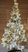 7ft Pre Lit Snowflocked Christmas Tree
