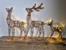 Set Of 3 Natural Reindeer Family