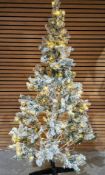 7ft Pre Lit Snowflocked Christmas Tree