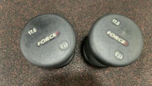 Force 17.5Kg Dumbbells x 2