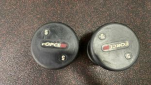Force 5Kg Dumbbells x 2, No Reserve