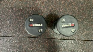 Force 2.5Kg Dumbbells x 2, No Reserve