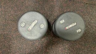 Force 22.5Kg Dumbbells x 2, No Reserve