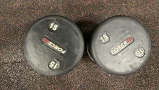 Force 15Kg Dumbbells x 2