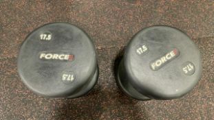 Force 17.5Kg Dumbbells x 2