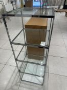 Chrome Tower With Glass Shelves - No Reserve