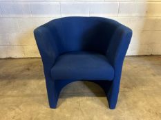 Blue Fabric Tub Chair - No Reserve