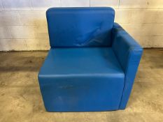 Blue Faux Leather Corner Chair - No Reserve