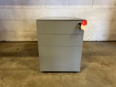 Grey Metal Three Draw Pedestal With Wheels x6 - No Reserve