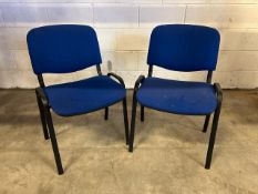 Blue Fabric Chair With Metal Legs x2 - No Reserve