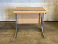 Wooden Desk With Metal Frame - No Reserve
