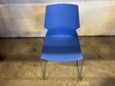 Blue Plastic Chairs With Metal Legs x2 - No Reserve