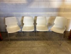 White Plastic Chairs With Metal Legs x4 - No Reserve