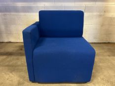 Blue Fabric Corner Chair - No Reserve