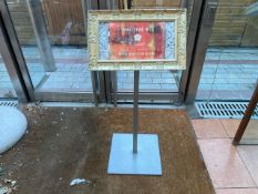 Metal Display Stand With Gold Wooden Frame