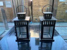 Black Metal Lanterns x2